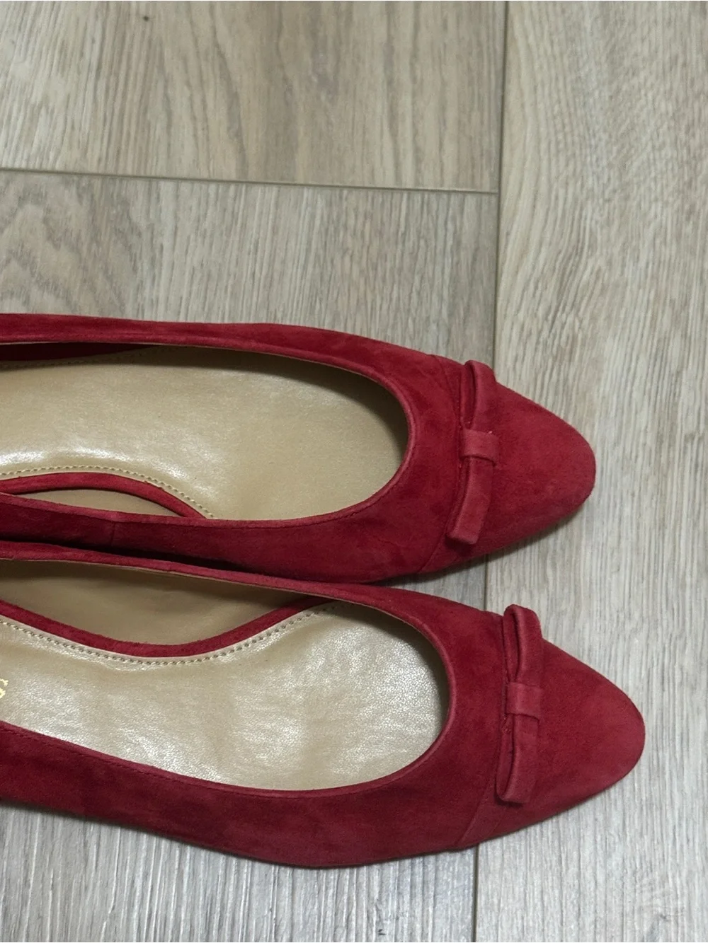 Talbots Vibrant Red Suede Edison Bow-Detail Women's Flats Sz. 10M - Picture 7 of 7